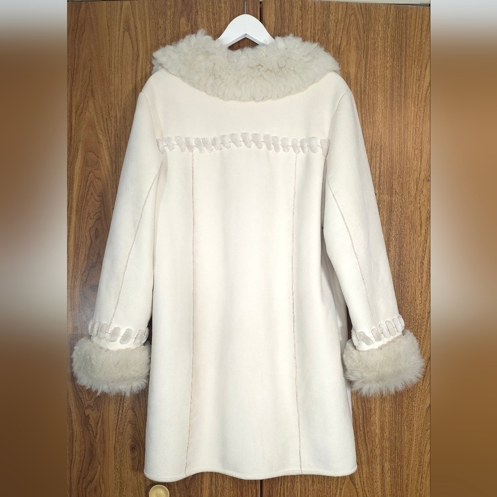 Vtg Cream Penny Lane 70s Faux Fur And Suede Size M Bohochic Penny Lane - Picture 3 of 10
